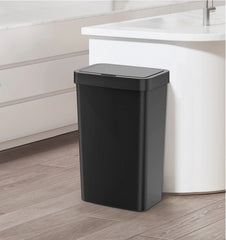 Mainstays 13.2 Gallon Kitchen Sensor Trash Can, Plastic Motion Sensor Kitchen Trash Can, Black Hand C Mart