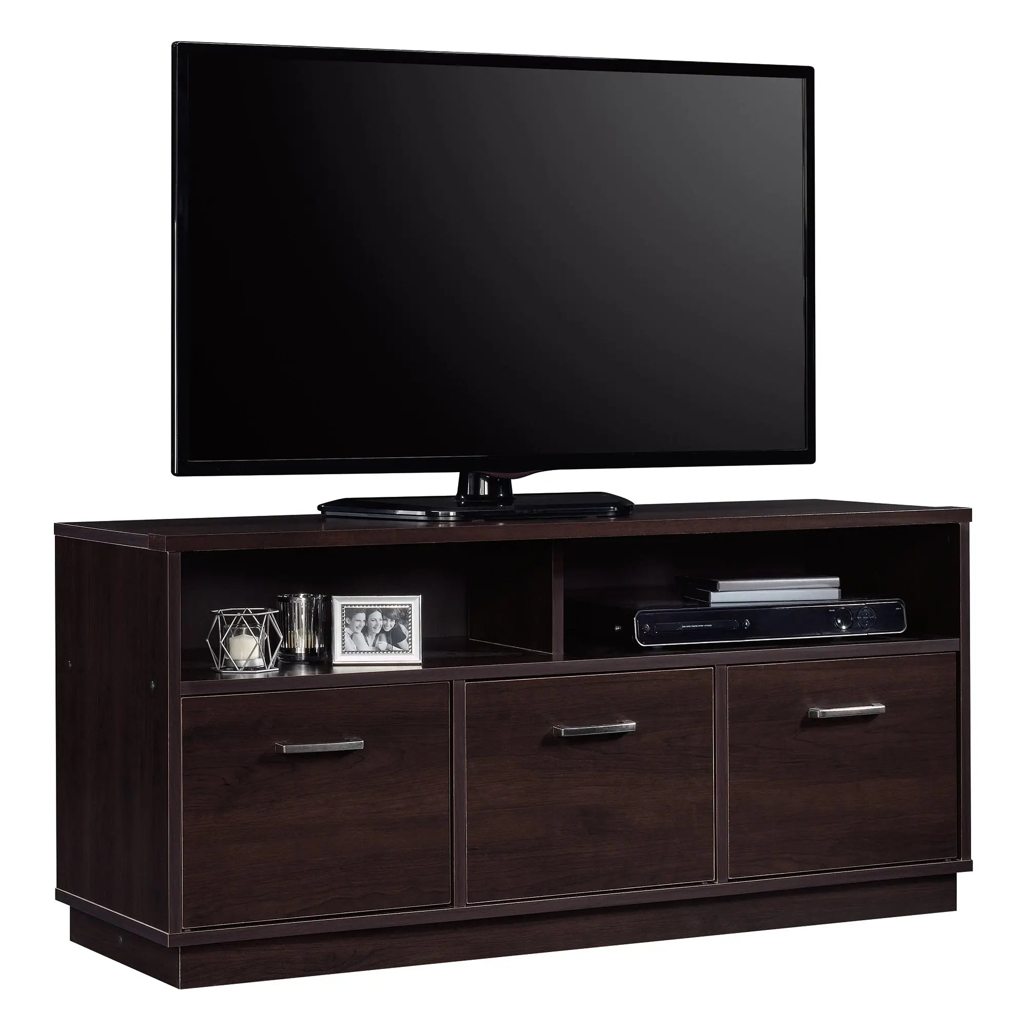 Mainstays 3-Door TV Stand Console for TVs up to 50", Espresso Finish Hand C Mart