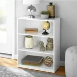 Mainstays 3-Shelf Bookcase with Adjustable Shelves, White Hand C Mart