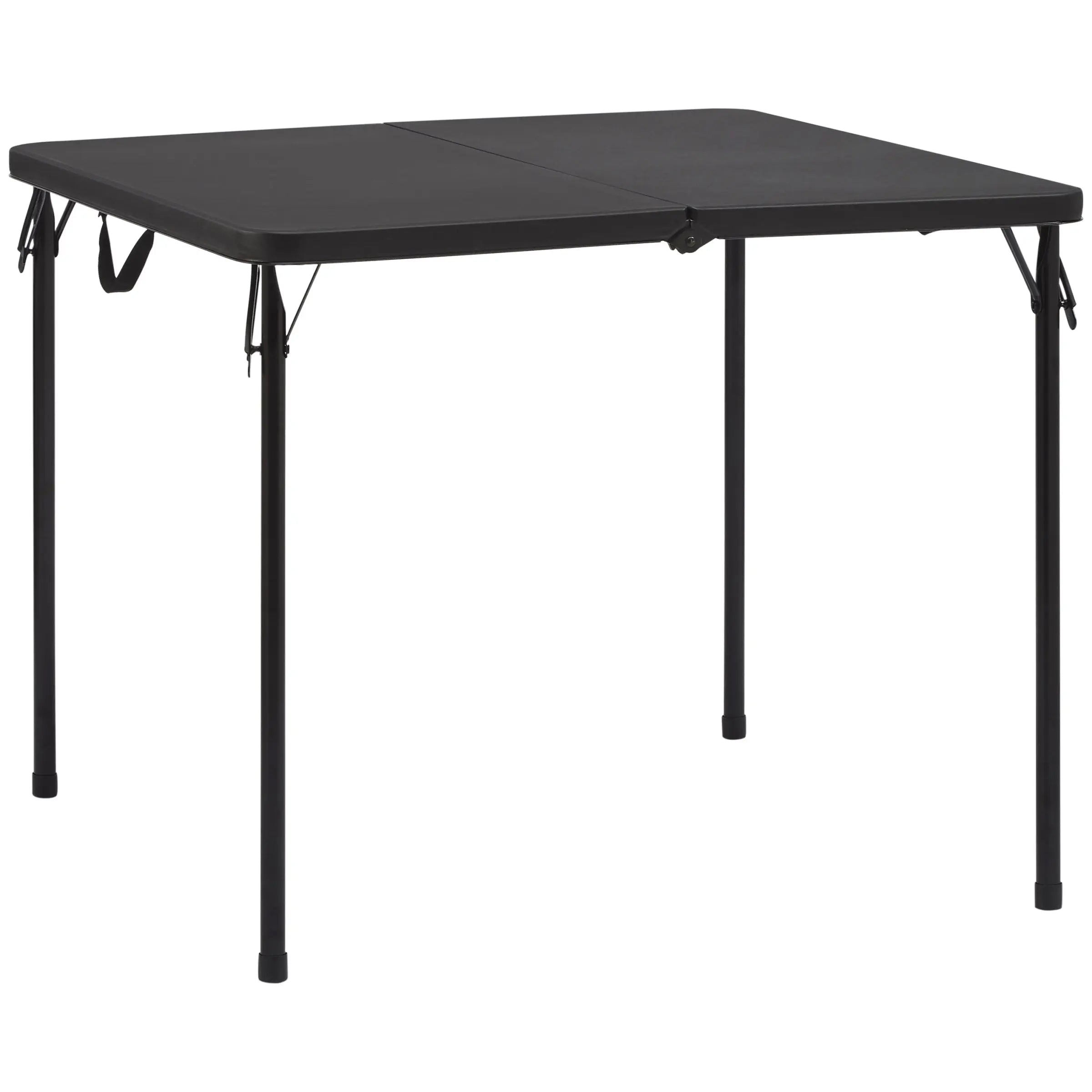 Mainstays 5 Piece Resin Card Folding Table and Four Folding Chairs Set, Black Hand C Mart