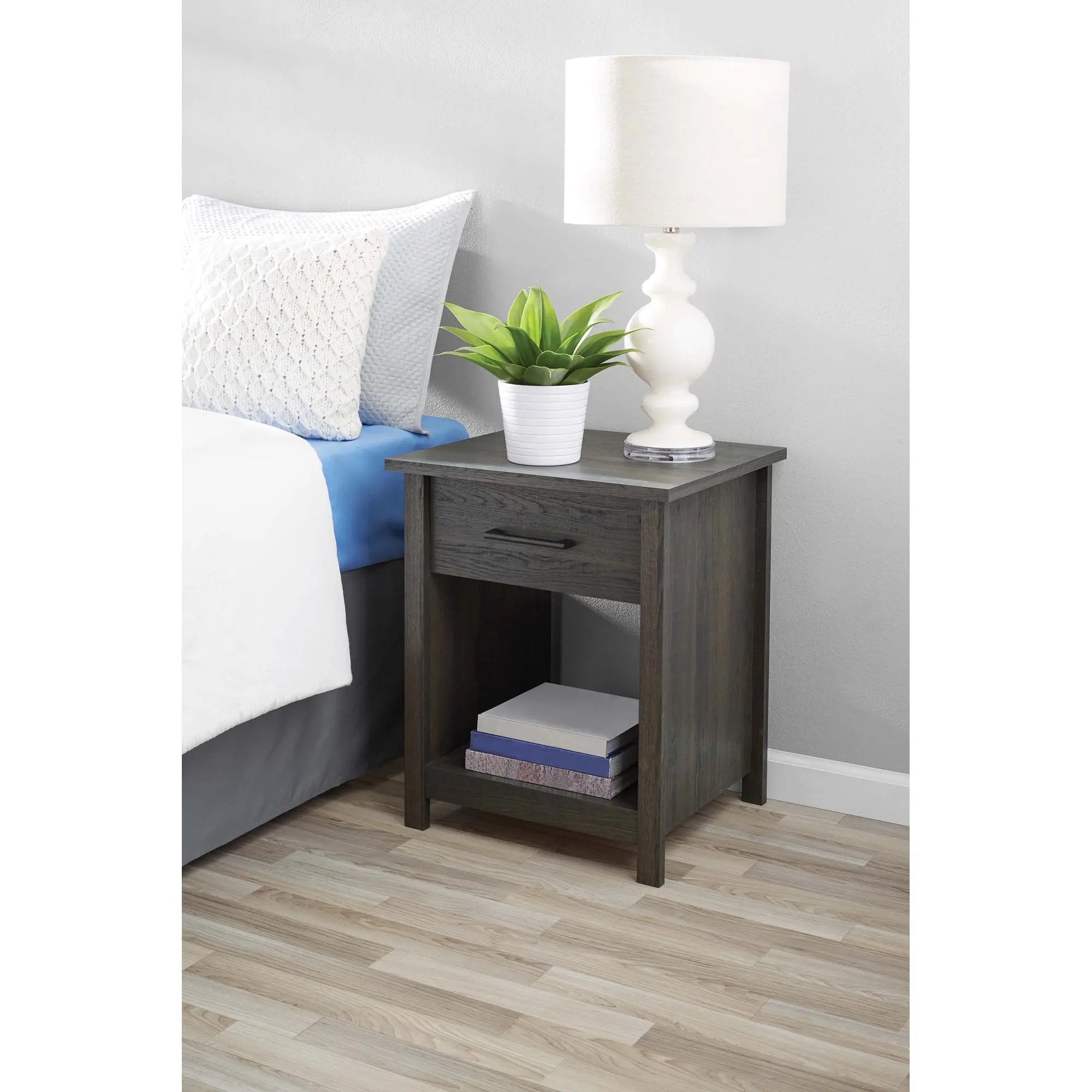 Mainstays Hillside Nightstand with Drawer, Espresso Finish Hand C Mart