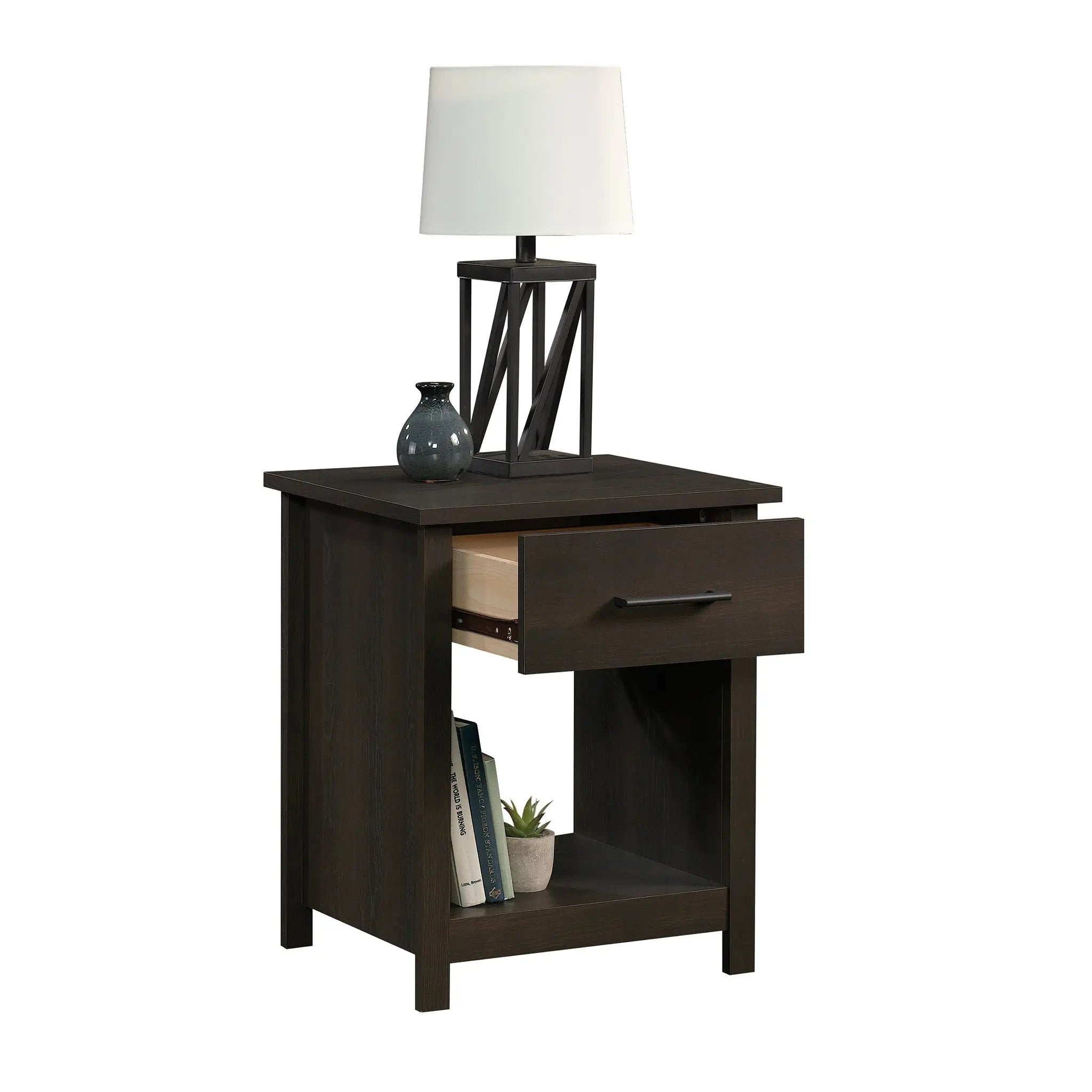 Mainstays Hillside Nightstand with Drawer, Espresso Finish Hand C Mart