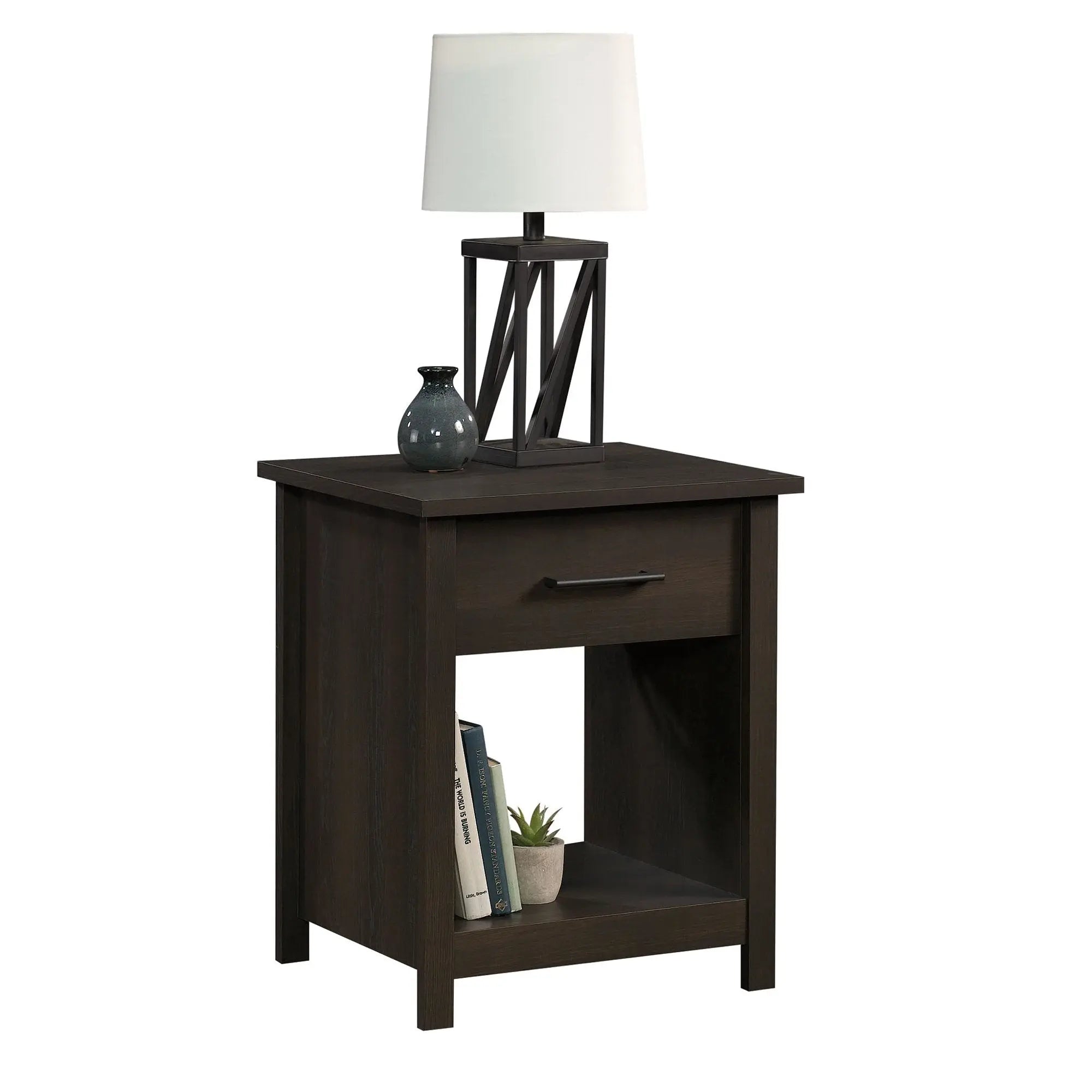 Mainstays Hillside Nightstand with Drawer, Espresso Finish Hand C Mart