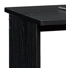 Mainstays Small Space Writing Desk with 2 Shelves, True Black Oak Finish Hand C Mart