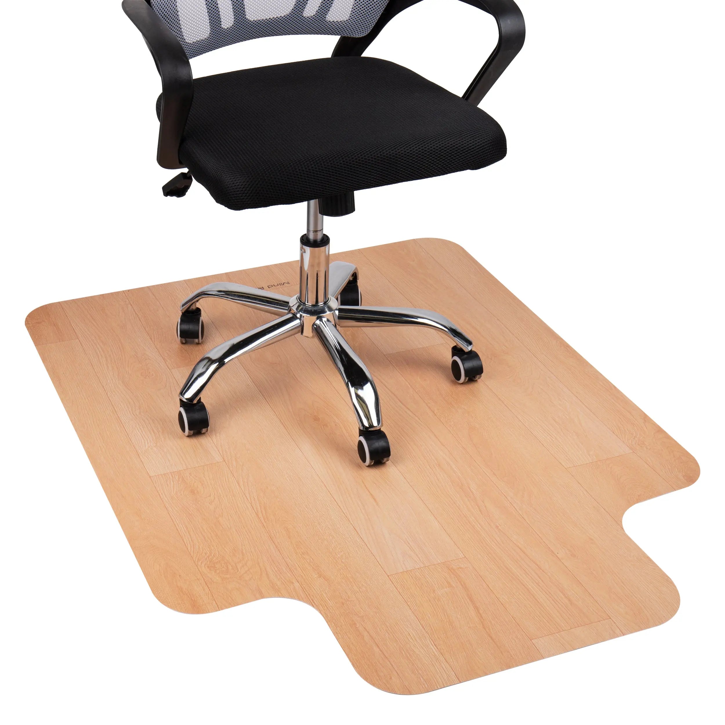 Mind Reader Office Chair Mat for Hardwood Floors, Rolling, PVC, 47.5 x 35.5, Woodtone Hand C Mart