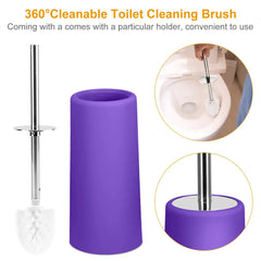 Moclever Purple Bathroom Accessories, 6 Pcs Plastic Bathroom Set Soap Dispenser Toothbrush Holder Tumbler Soap Dish Toilet Cleaning Brush Trash Can Unisex Hand C Mart