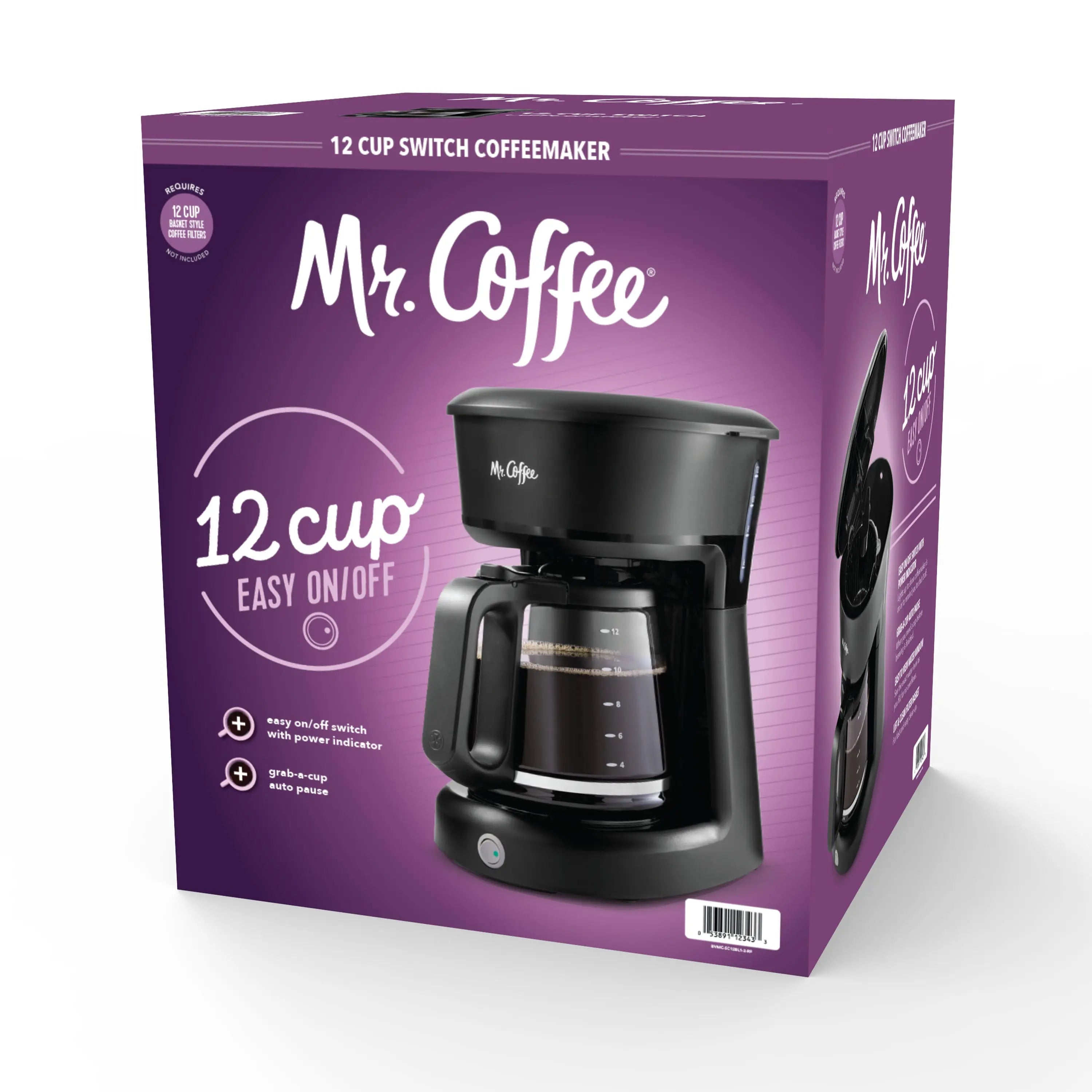 Mr. Coffee 12-Cup Coffee Maker with black finish
