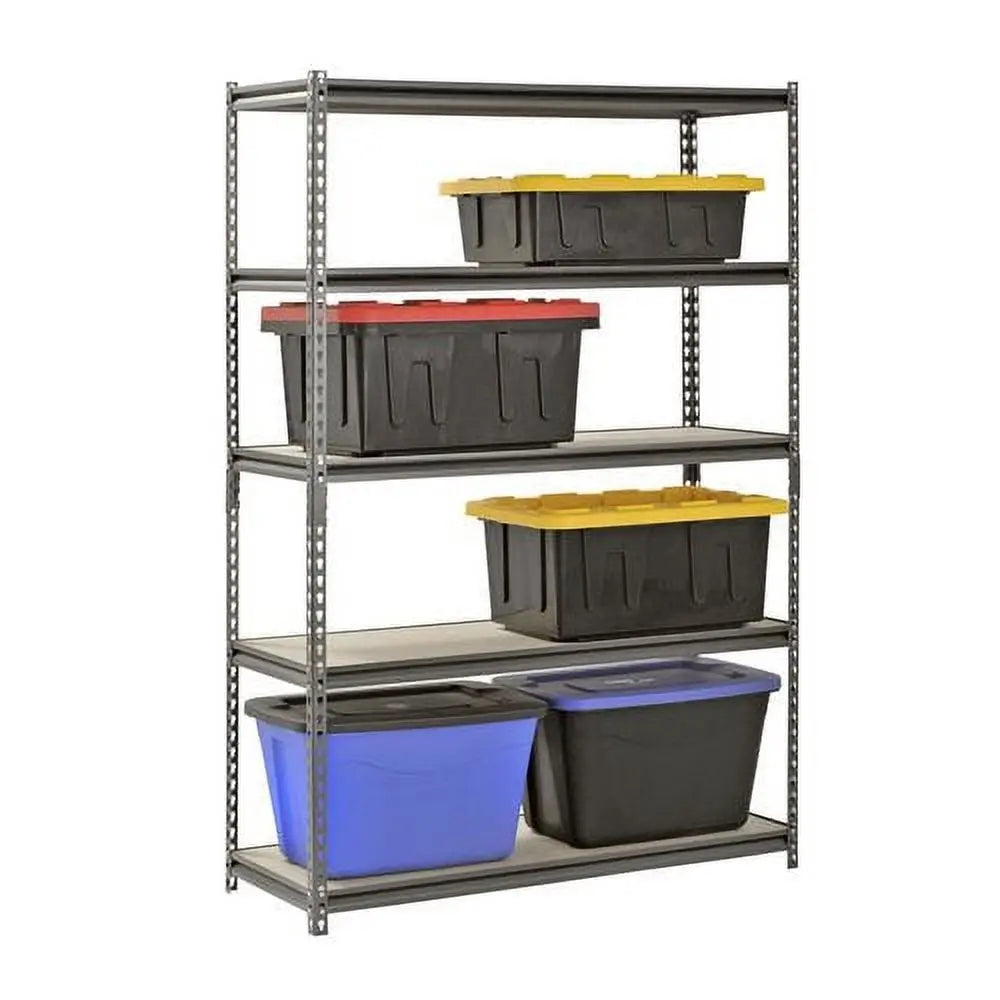 Muscle Rack 48"W x 18"D x 72"H 5-Shelf Steel Freestanding Shelves, Silver Hand C Mart