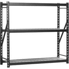 Muscle Rack 77"W x 24"D x 72"H 3-Tier Steel Welded Storage Rack, 4,500 lb. Total Capacity; Black Hand C Mart