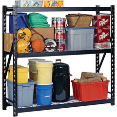 Muscle Rack 77"W x 24"D x 72"H 3-Tier Steel Welded Storage Rack, 4,500 lb. Total Capacity; Black Hand C Mart