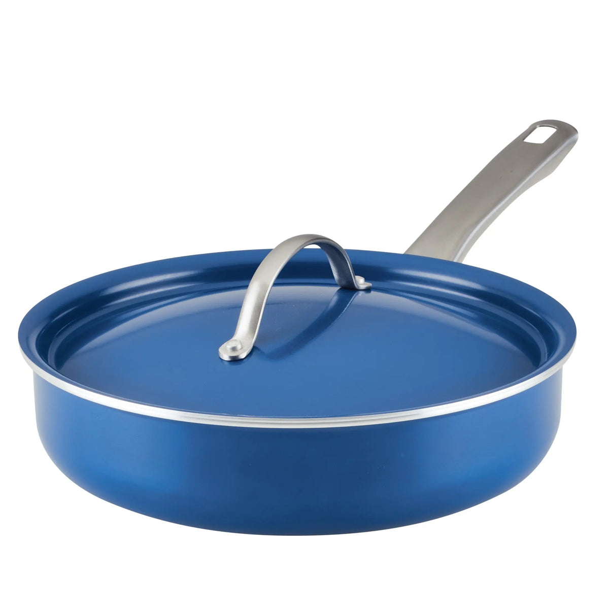 NEW Farberware Vibrance 2.75 Quart Ceramic Nonstick Saute Pan with Lid, Blue Hand C Mart