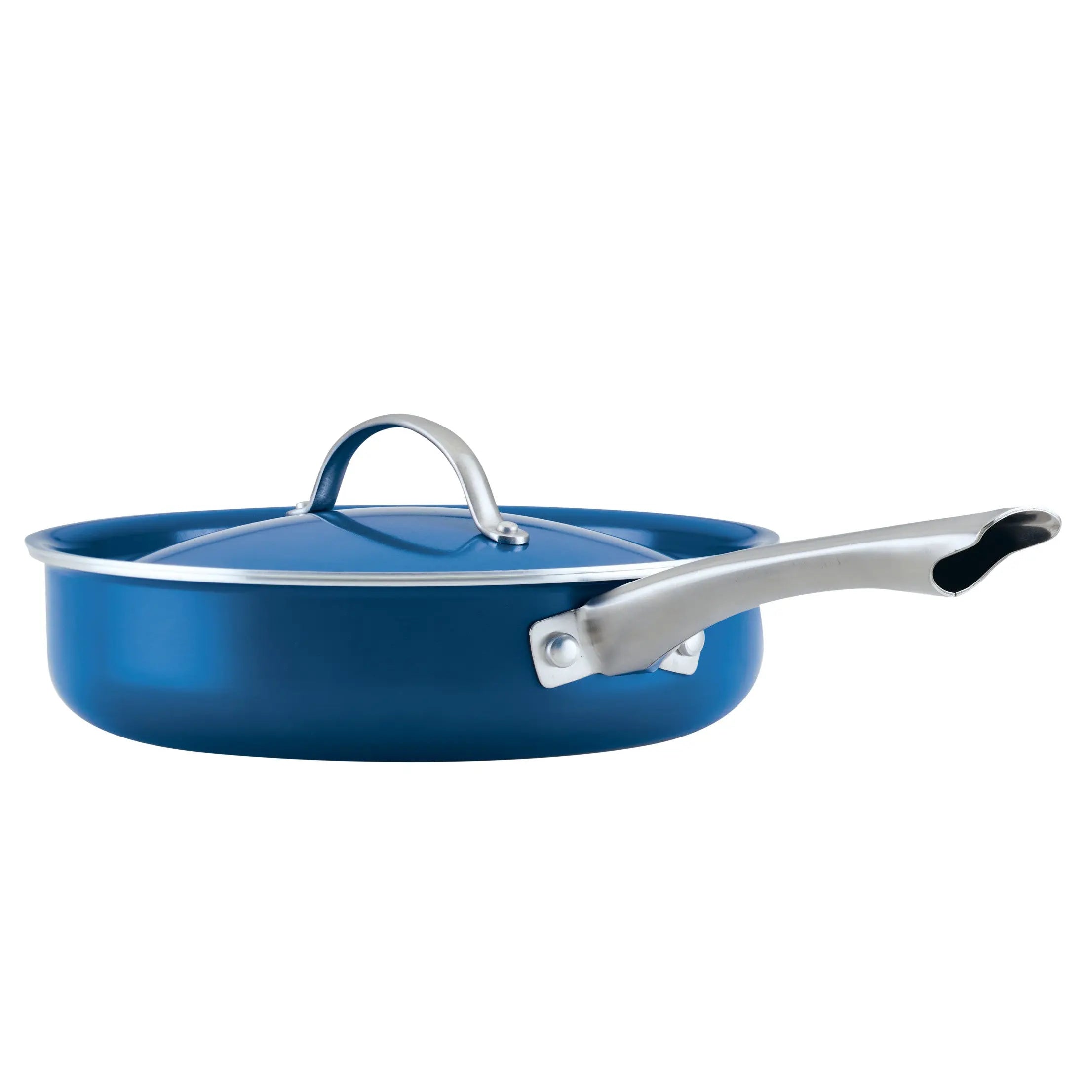 NEW Farberware Vibrance 2.75 Quart Ceramic Nonstick Saute Pan with Lid, Blue Hand C Mart