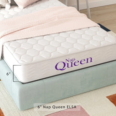 NapQueen Elsa 6" Full Mattress, Innerspring with Bonnell Coils, CertiPUR-US Certified, Bed in a Box Hand C Mart