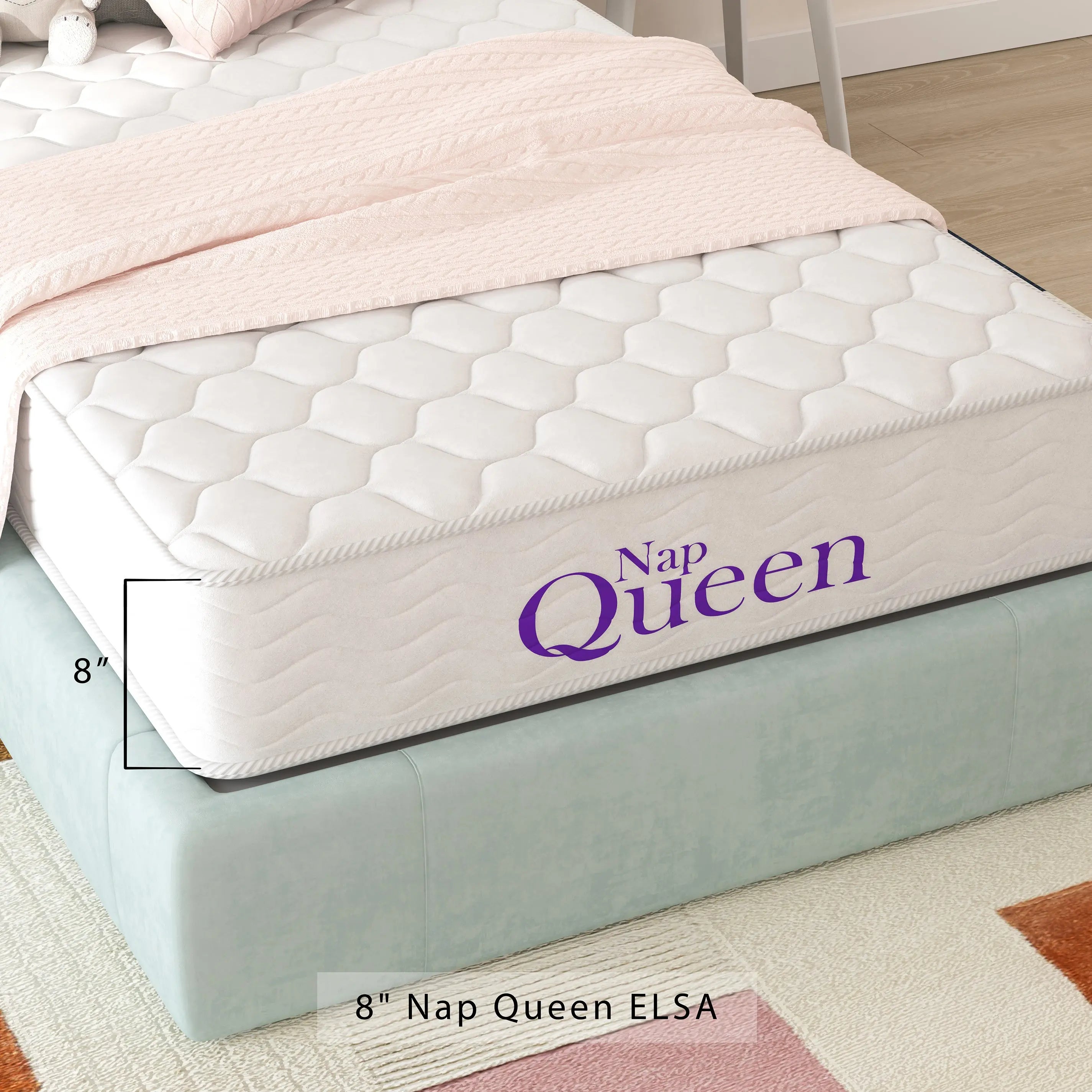 NapQueen Elsa 6" Full Mattress, Innerspring with Bonnell Coils, CertiPUR-US Certified, Bed in a Box Hand C Mart