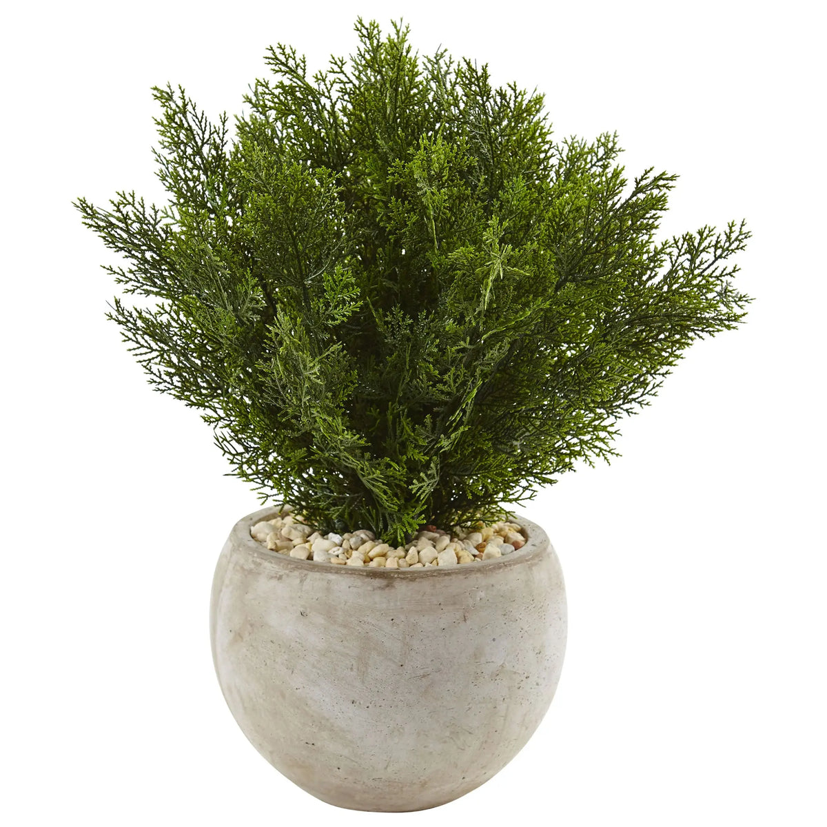 Nearly Natural 2ft. Cedar Artificial Plant in Sand Colored Bowl Hand C Mart