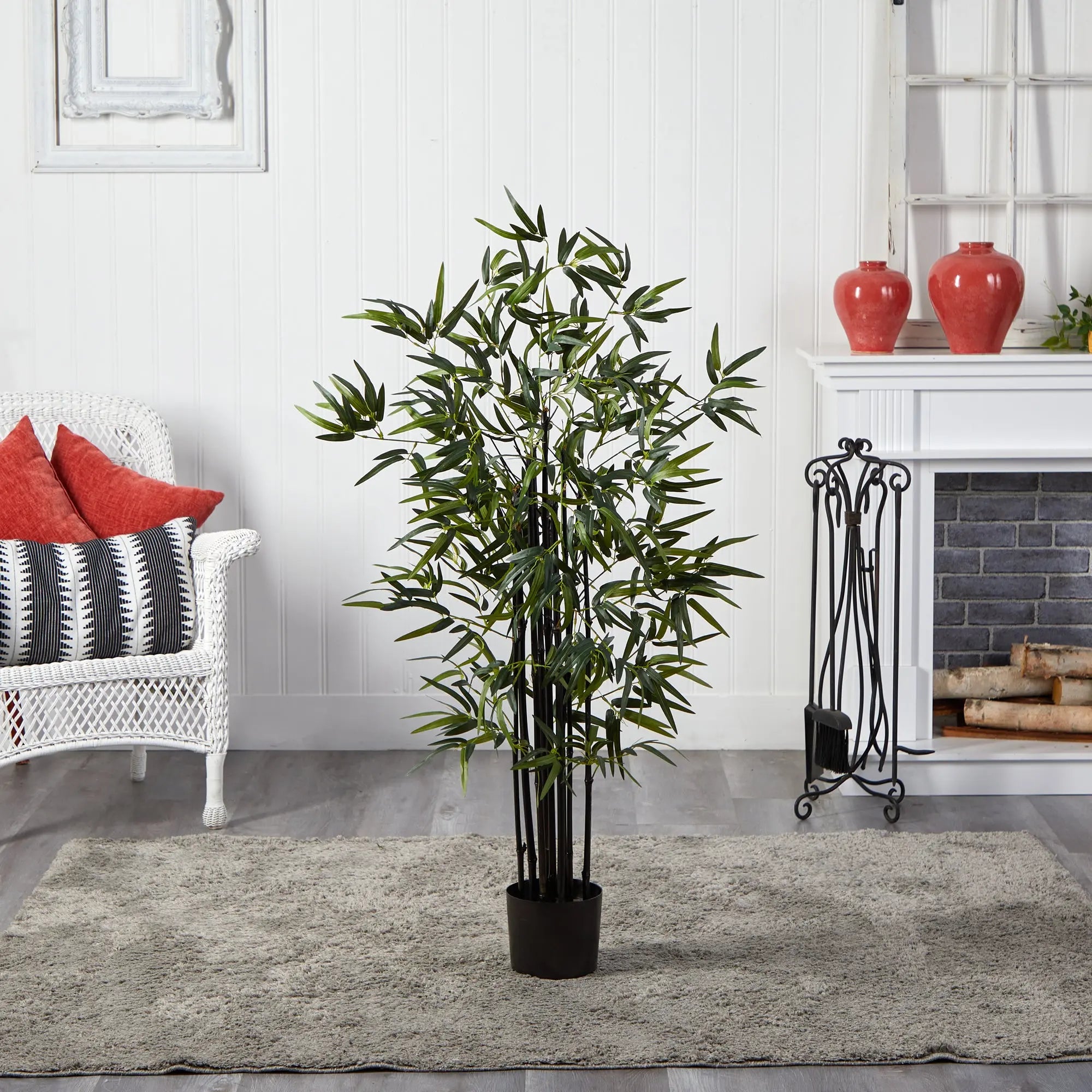 Nearly Natural 4' Black Bamboo Artificial Tree Hand C Mart