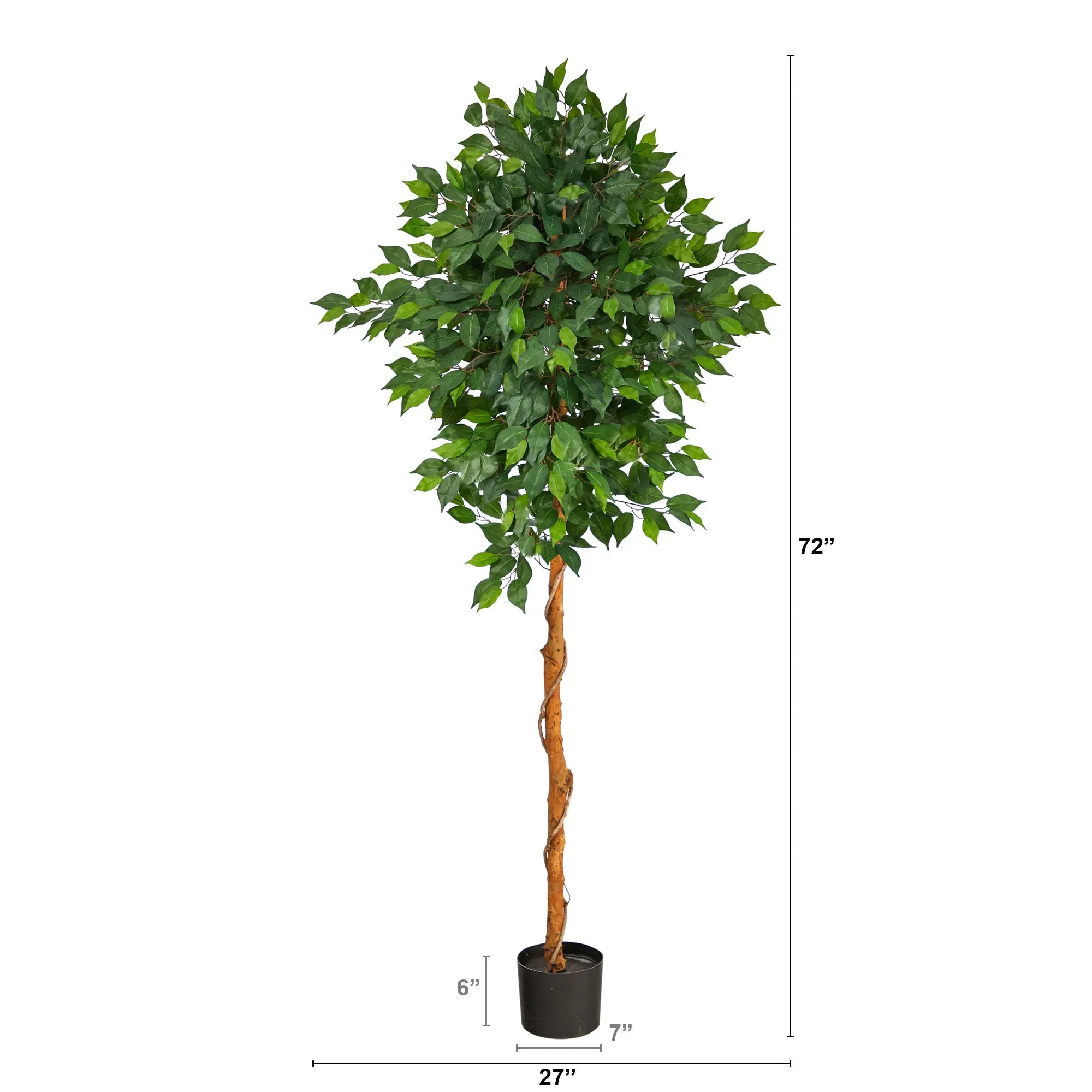 Nearly Natural 6' Ficus Artificial Tree Hand C Mart