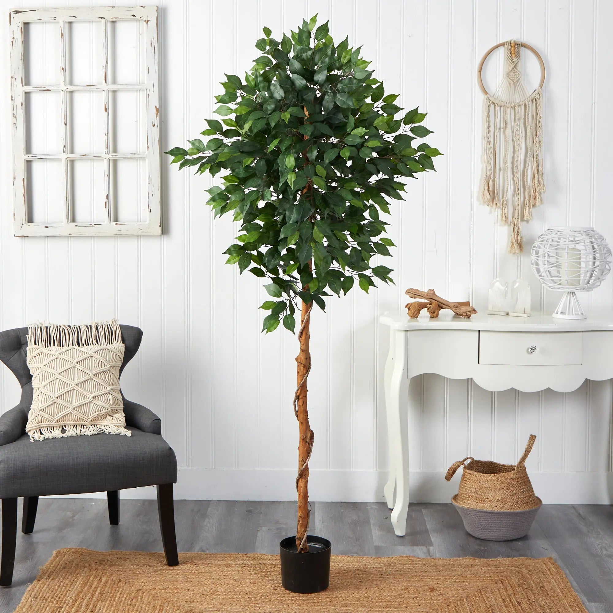 Nearly Natural 6' Ficus Artificial Tree Hand C Mart