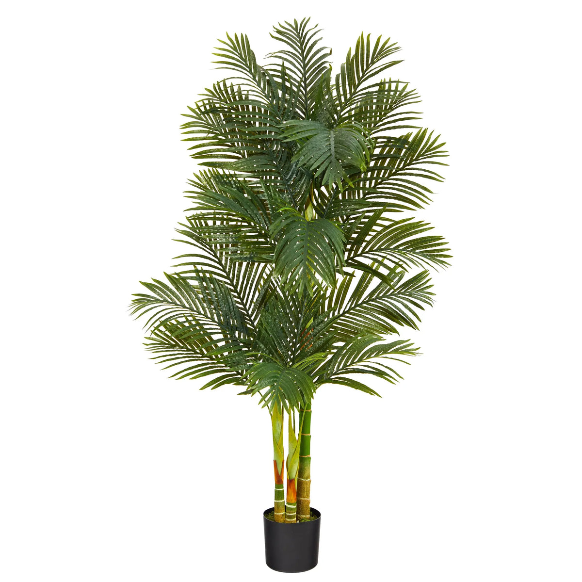 Nearly Natural 6' Golden Cane Palm Artificial Tree, Green Hand C Mart