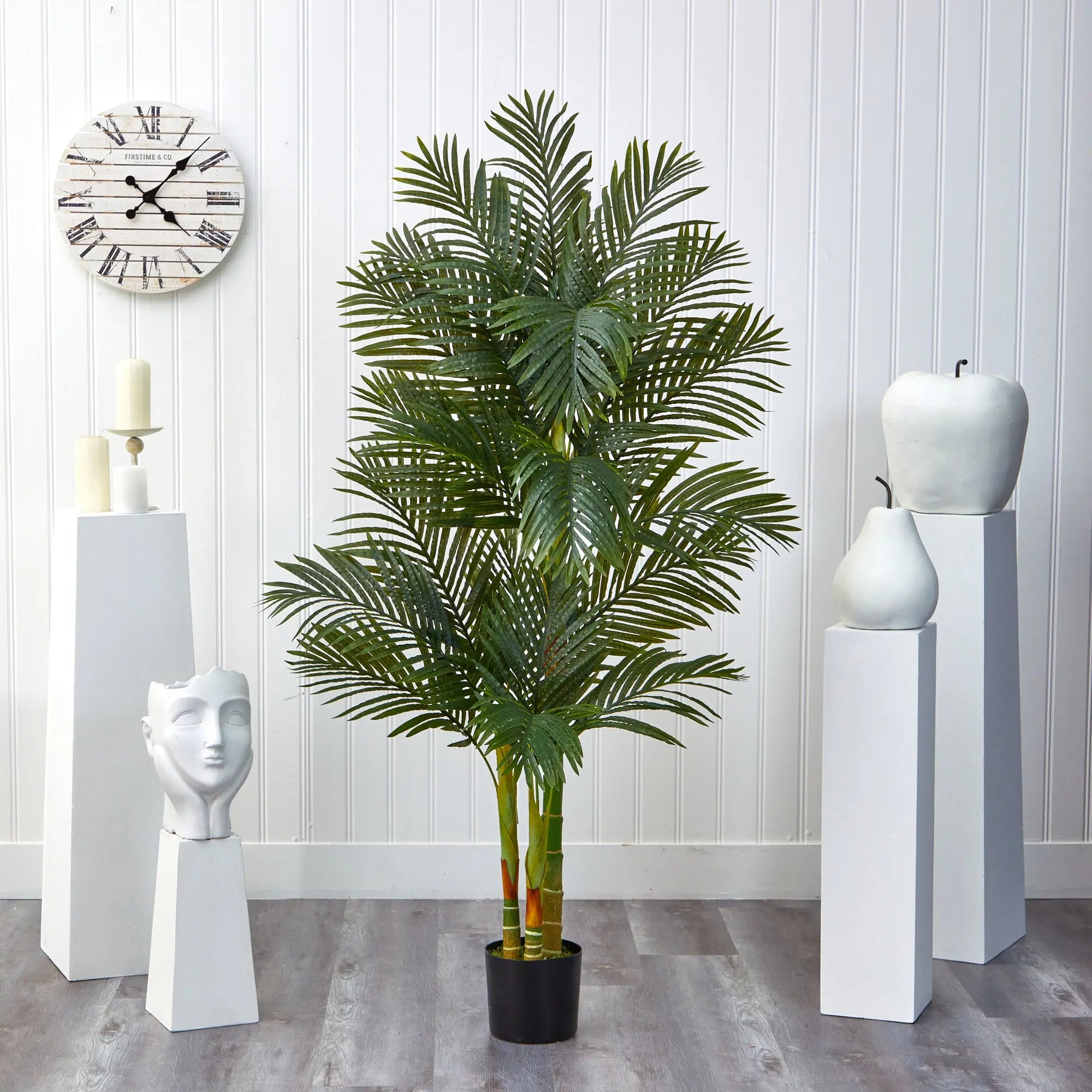 Nearly Natural 6' Golden Cane Palm Artificial Tree, Green Hand C Mart