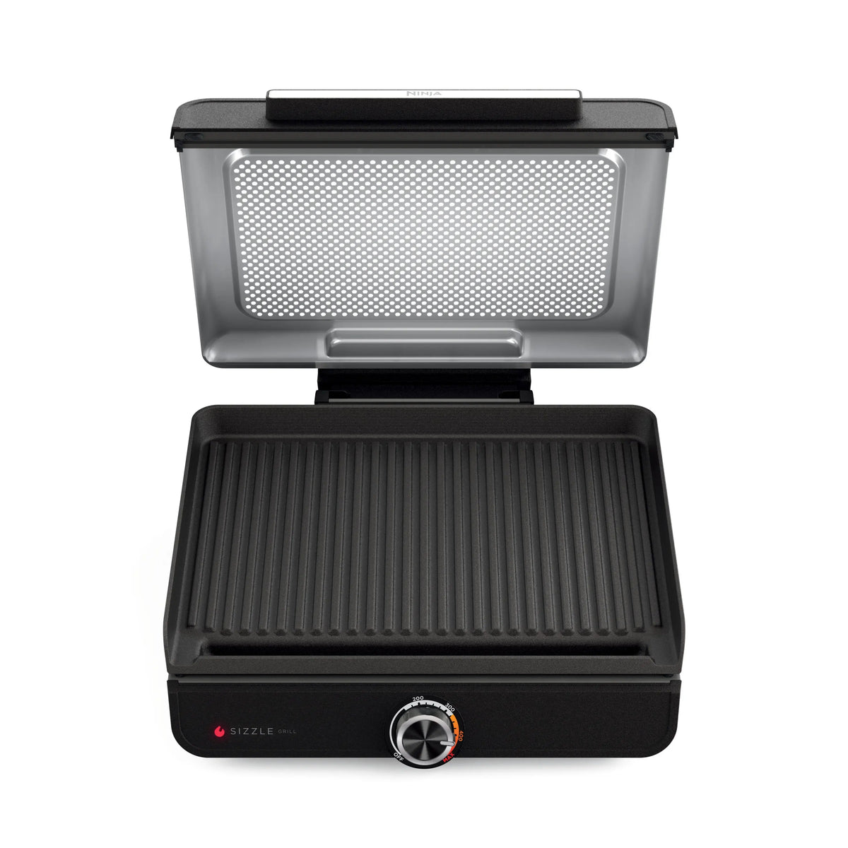 Ninja 14" Sizzle Smokeless Electric Indoor Grill, Black with Nonstick Grill Plate Hand C Mart