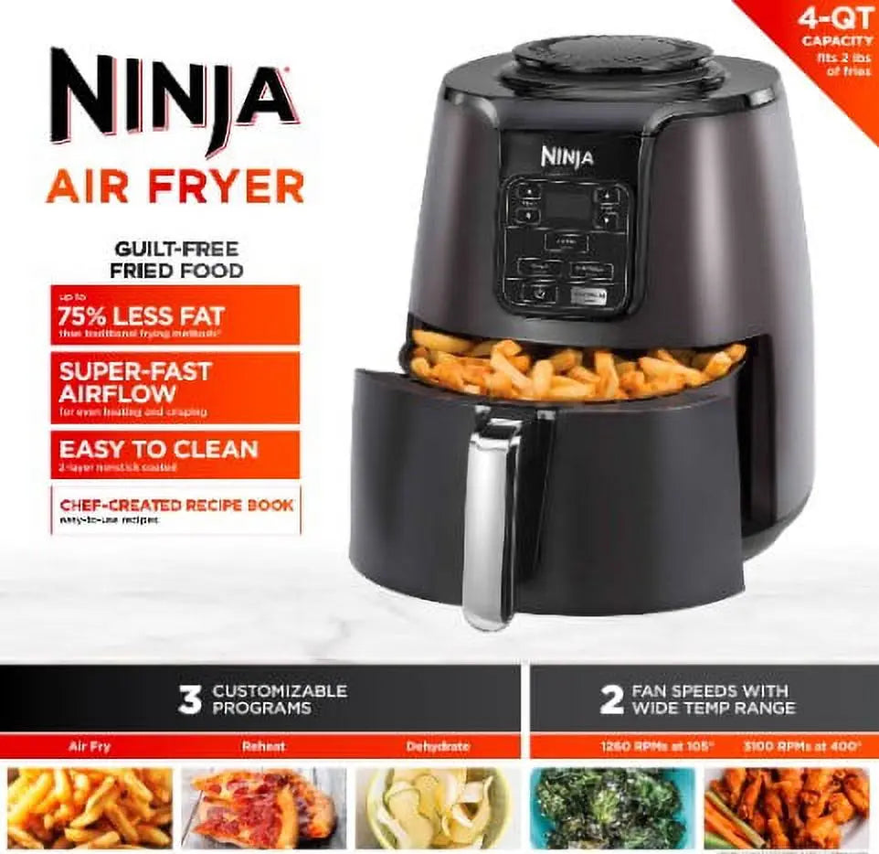 Ninja 4QT Air Fryer, Black, AF100WM Hand C Mart