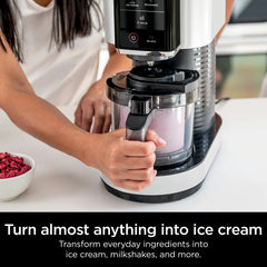 Ninja CREAMi Ice Cream Maker, White, 5 One-Touch Programs, 2 16oz Pints with Storage Lids Hand C Mart