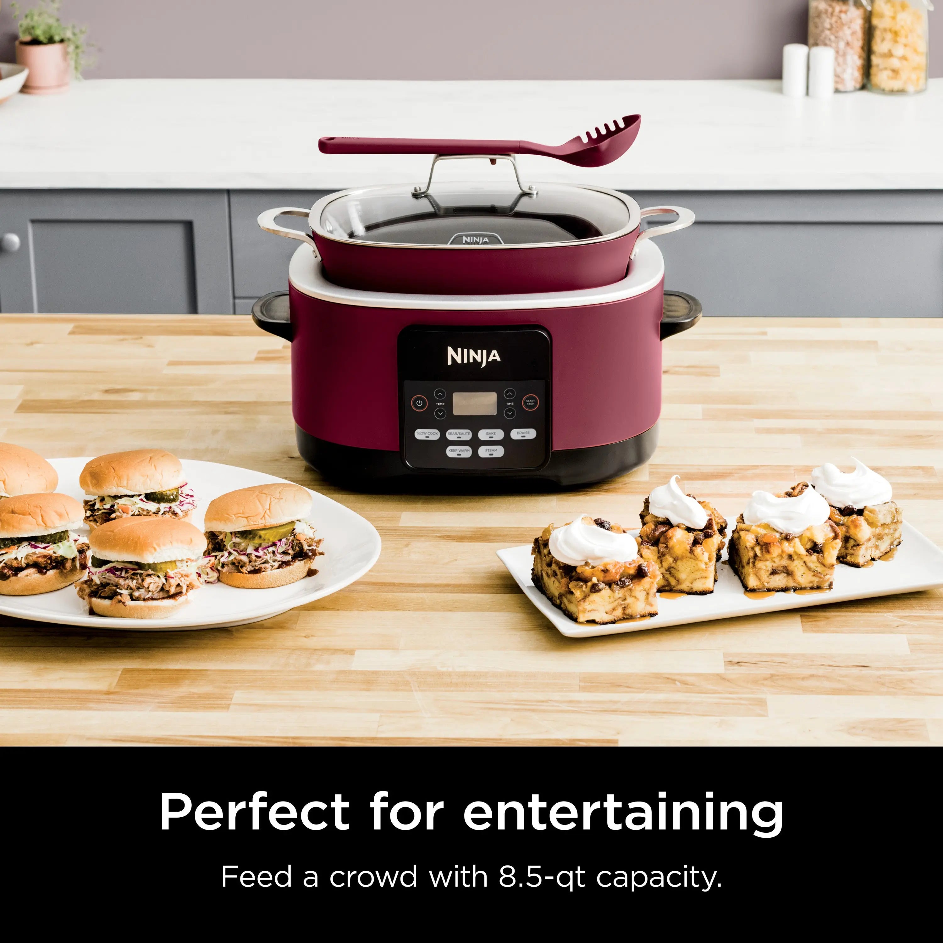 Ninja Foodi Possible Cooker 8.5qt Multi-Cooker, Cherry Tarte, MC1000WM Hand C Mart