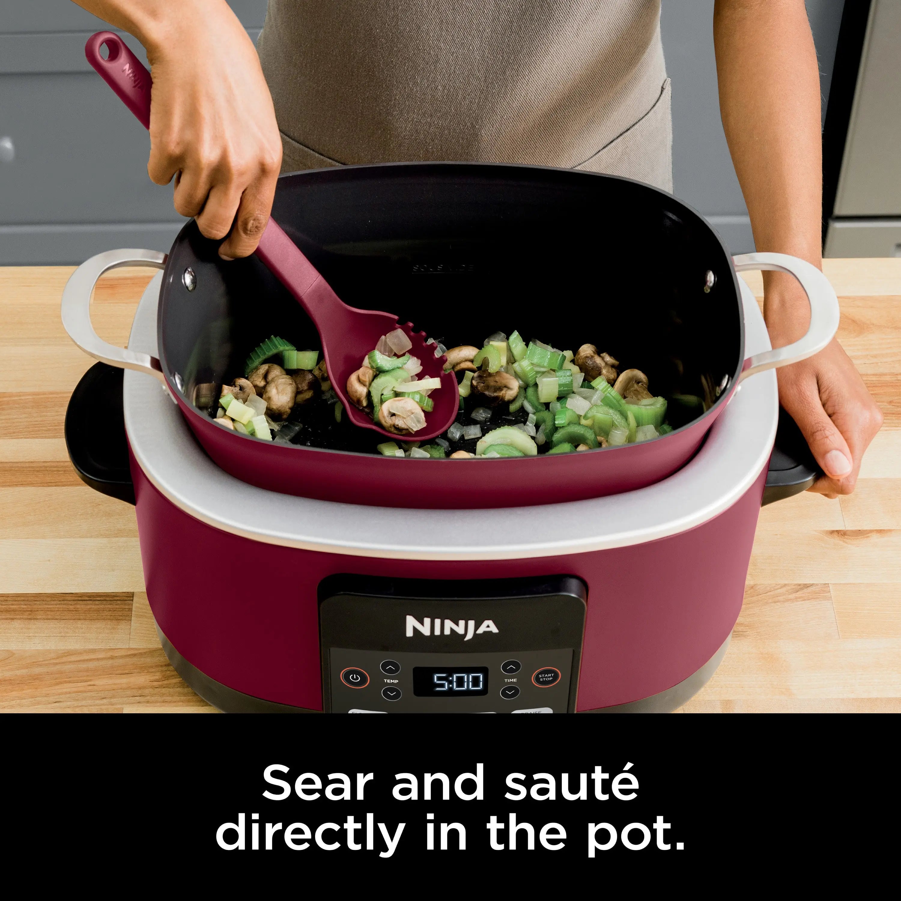 Ninja Foodi Possible Cooker 8.5qt Multi-Cooker, Cherry Tarte, MC1000WM Hand C Mart