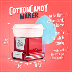 Hard candy turned into fluffy cotton candy using Nostalgia cotton candy maker
