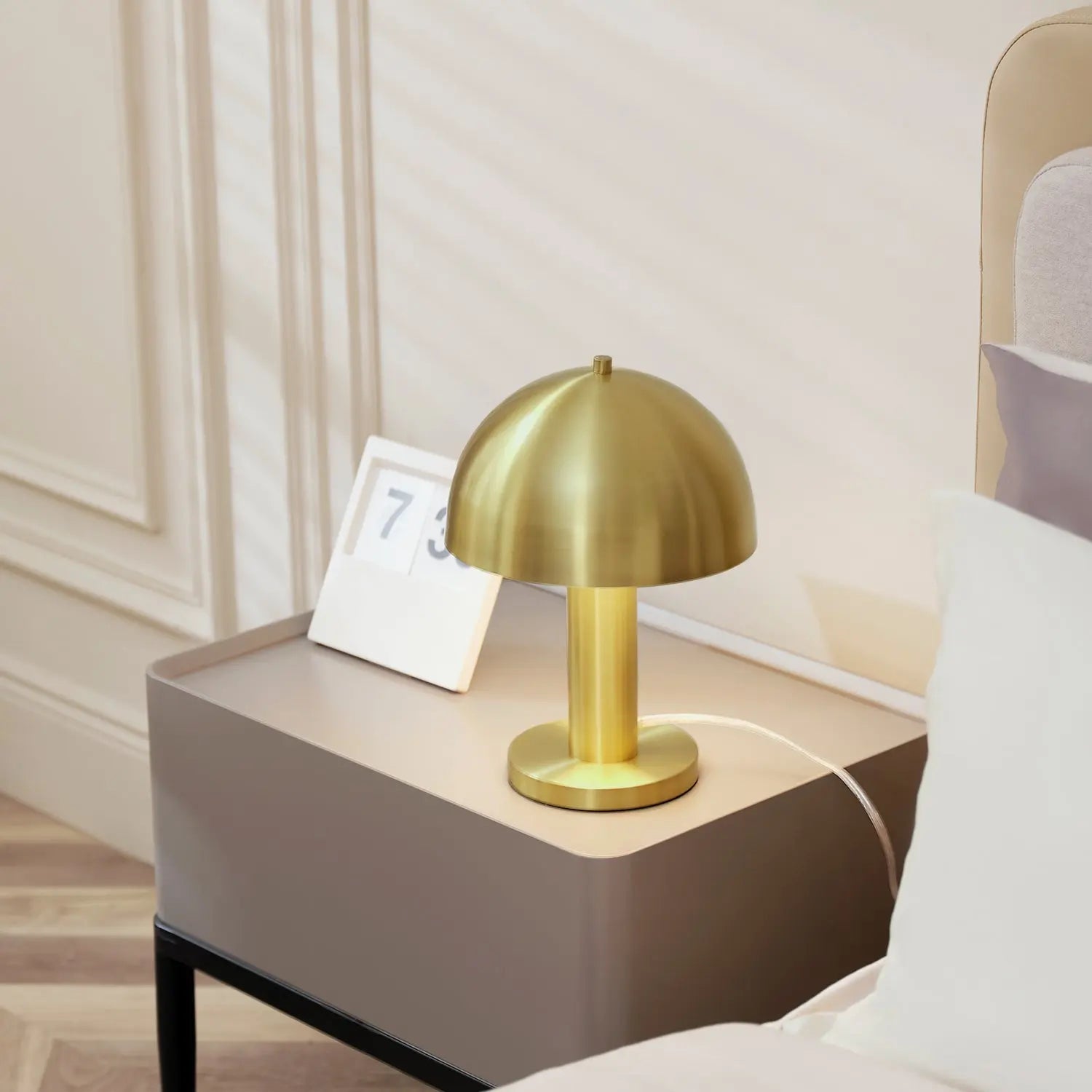 Novogratz x Globe Electric Novogratz x Globe 12" Olivia Matte Brass Table Lamp, 91002398 Hand C Mart