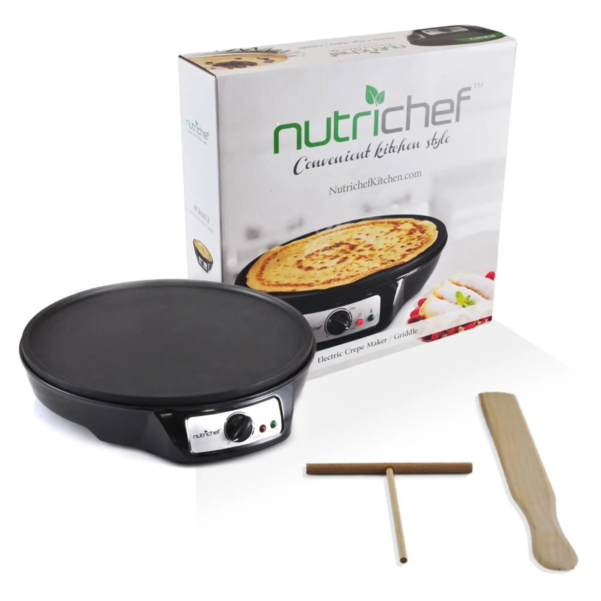 NutriChef PCRM12.V7 - Electric Griddle - Crepe Maker Cooktop Hot Plate Hand C Mart