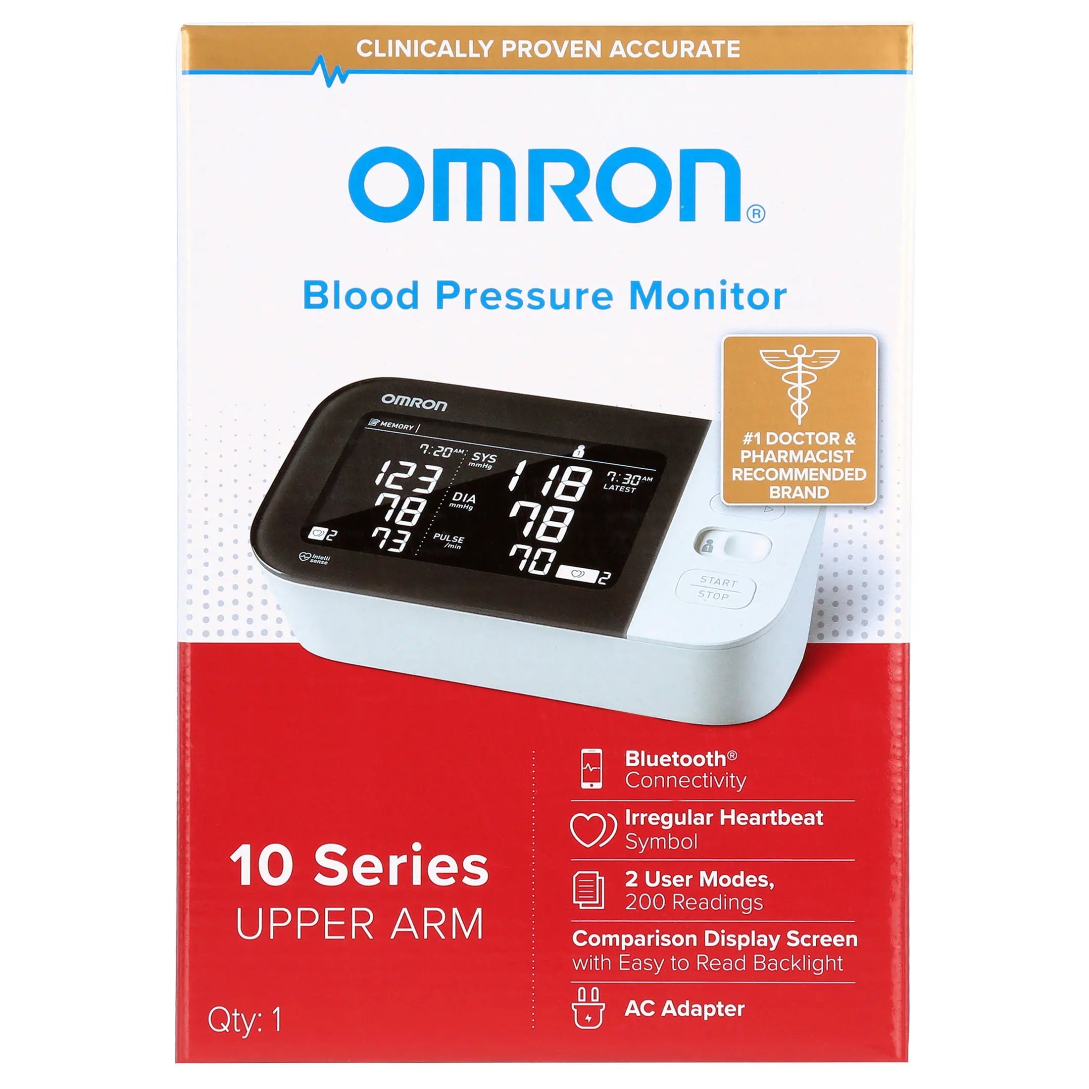 OMRON 10 Series Blood Pressure Monitor (BP7450), Upper Arm Cuff Digital Bluetooth Blood Pressure Machine, Stores up to 200 Readings for Two Users (100 Readings Each) Hand C Mart