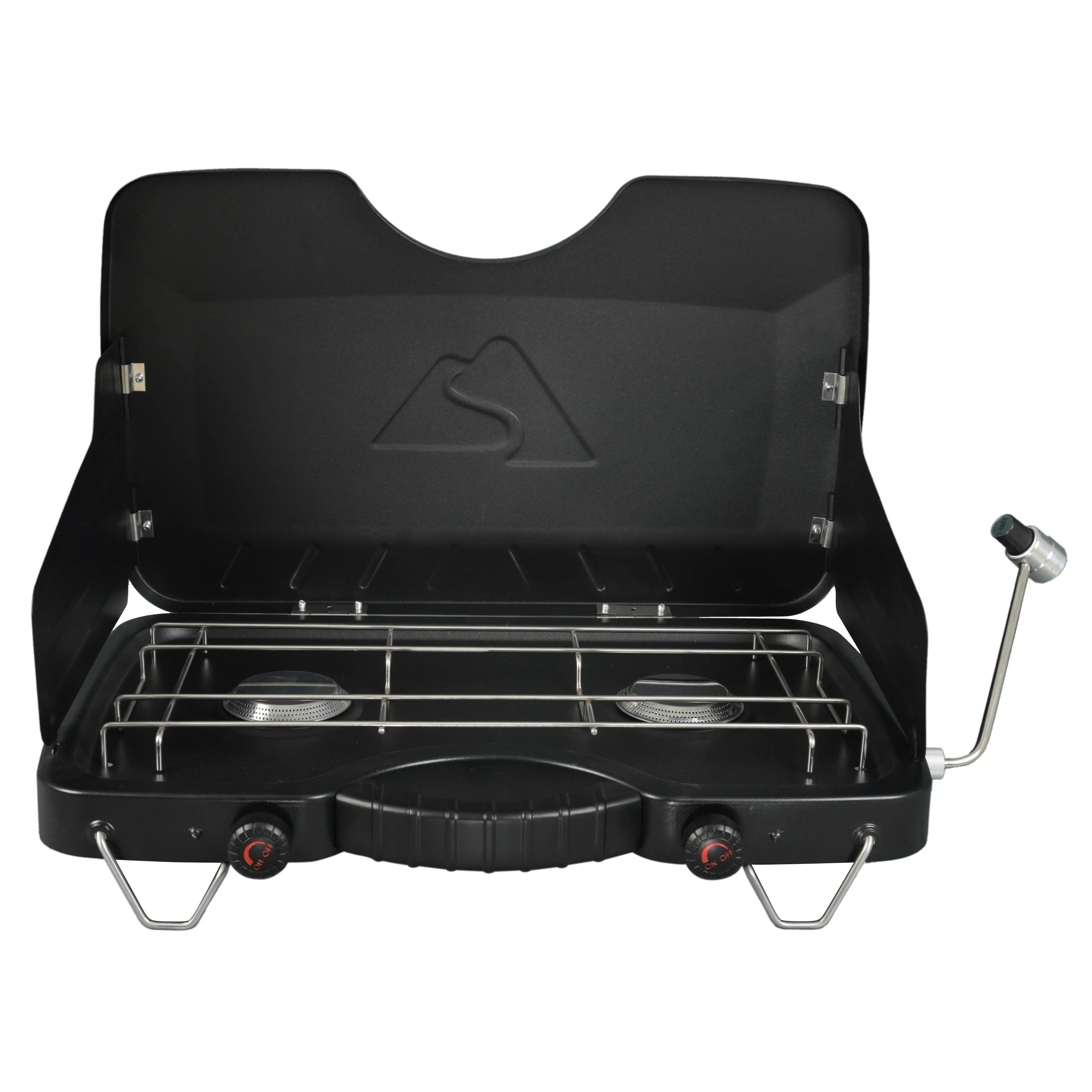 Ozark Trail 2 Burner Propane Gas Camping Stove, GCT2208W, Black, New Hand C Mart