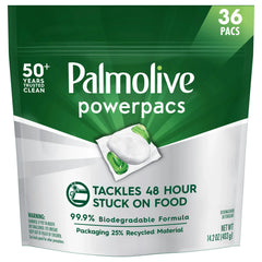 Palmolive PowerPacs Dishwasher Pods, 99.9% Biodegradable Formula in Dishwasher Tabs With No Added Fragrance - 36 count Hand C Mart