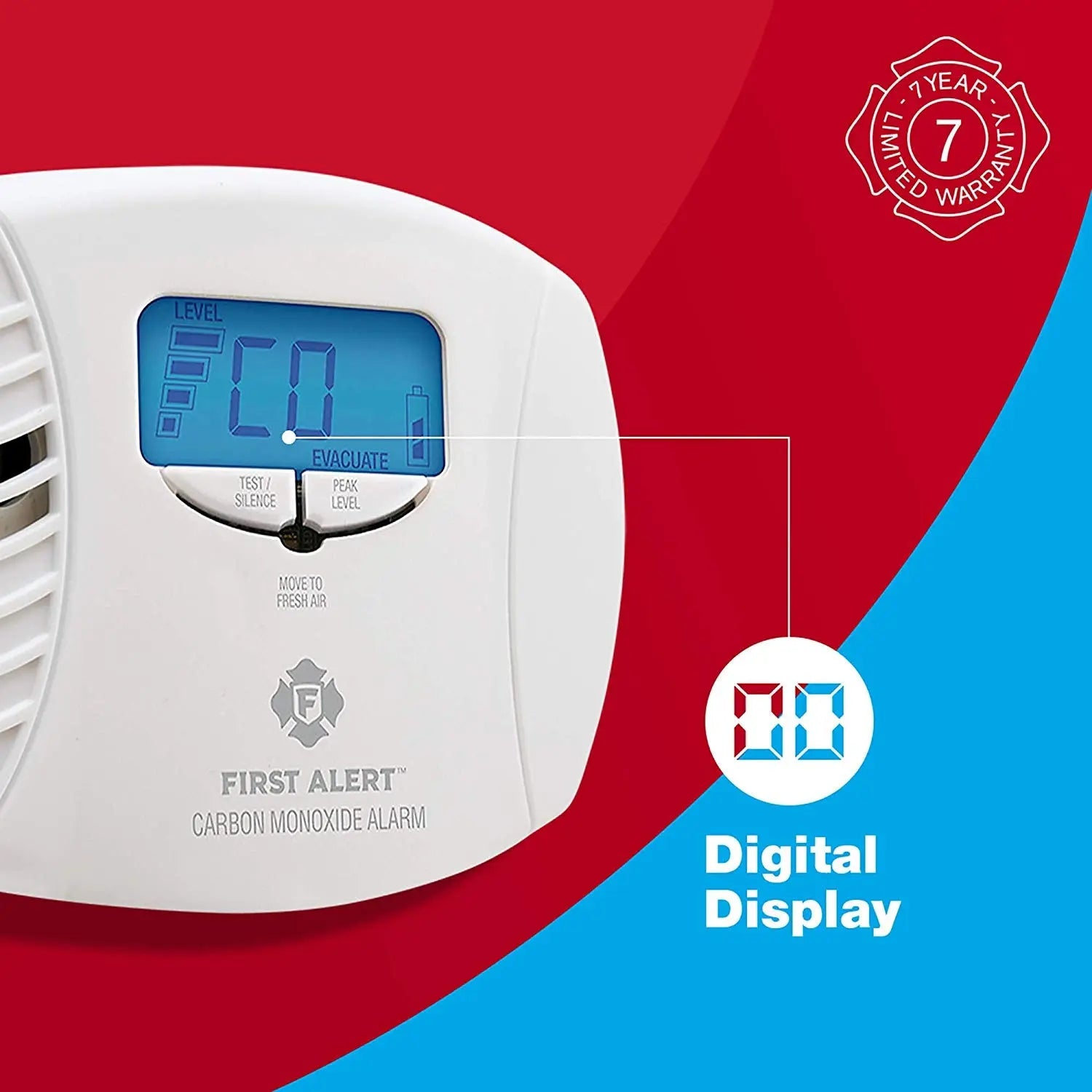 Plug-In CO Alarm w Digital Display Hand C Mart