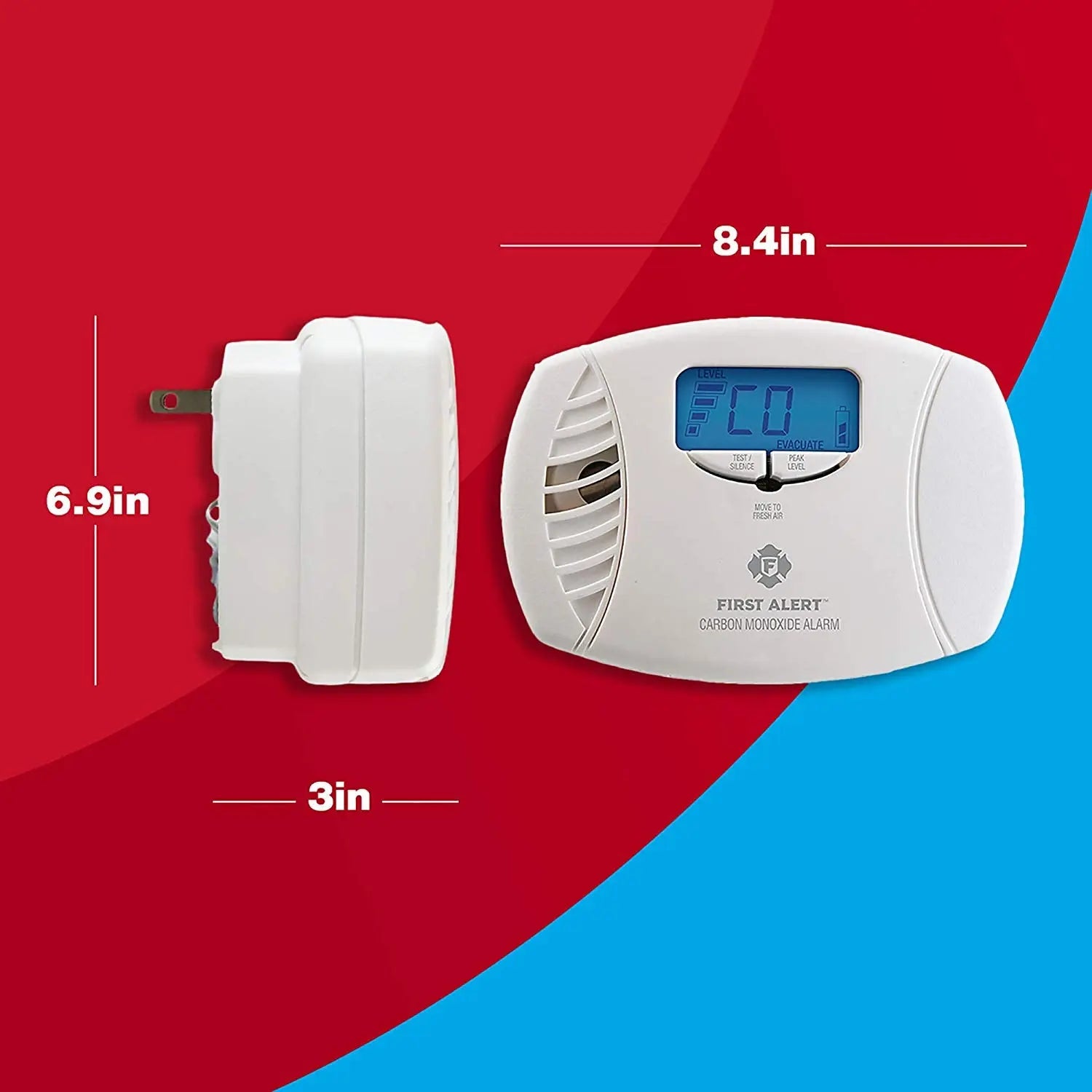 Plug-In CO Alarm w Digital Display Hand C Mart