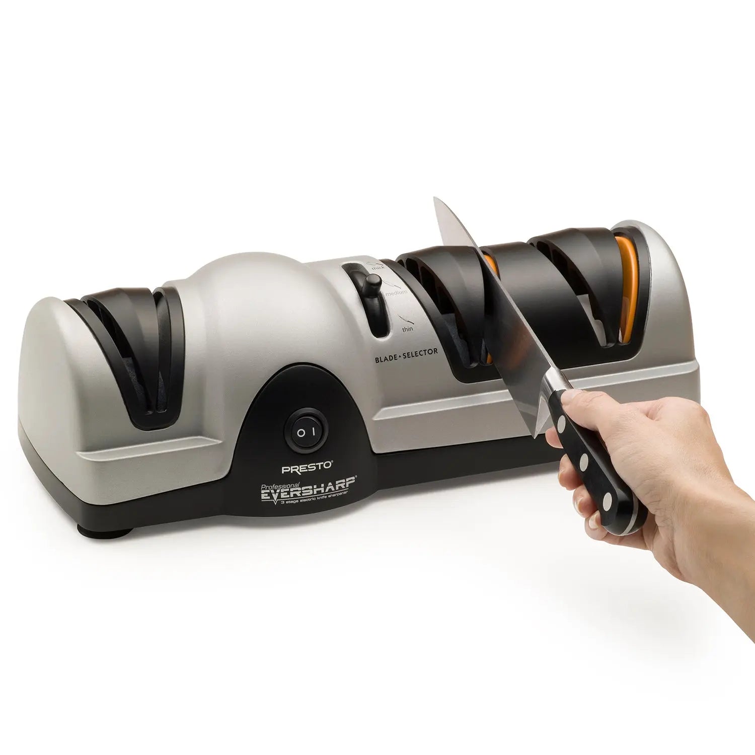 Presto Professional Ever Sharp Three-Stage Electric Knife Sharpener 08810, Grey Hand C Mart