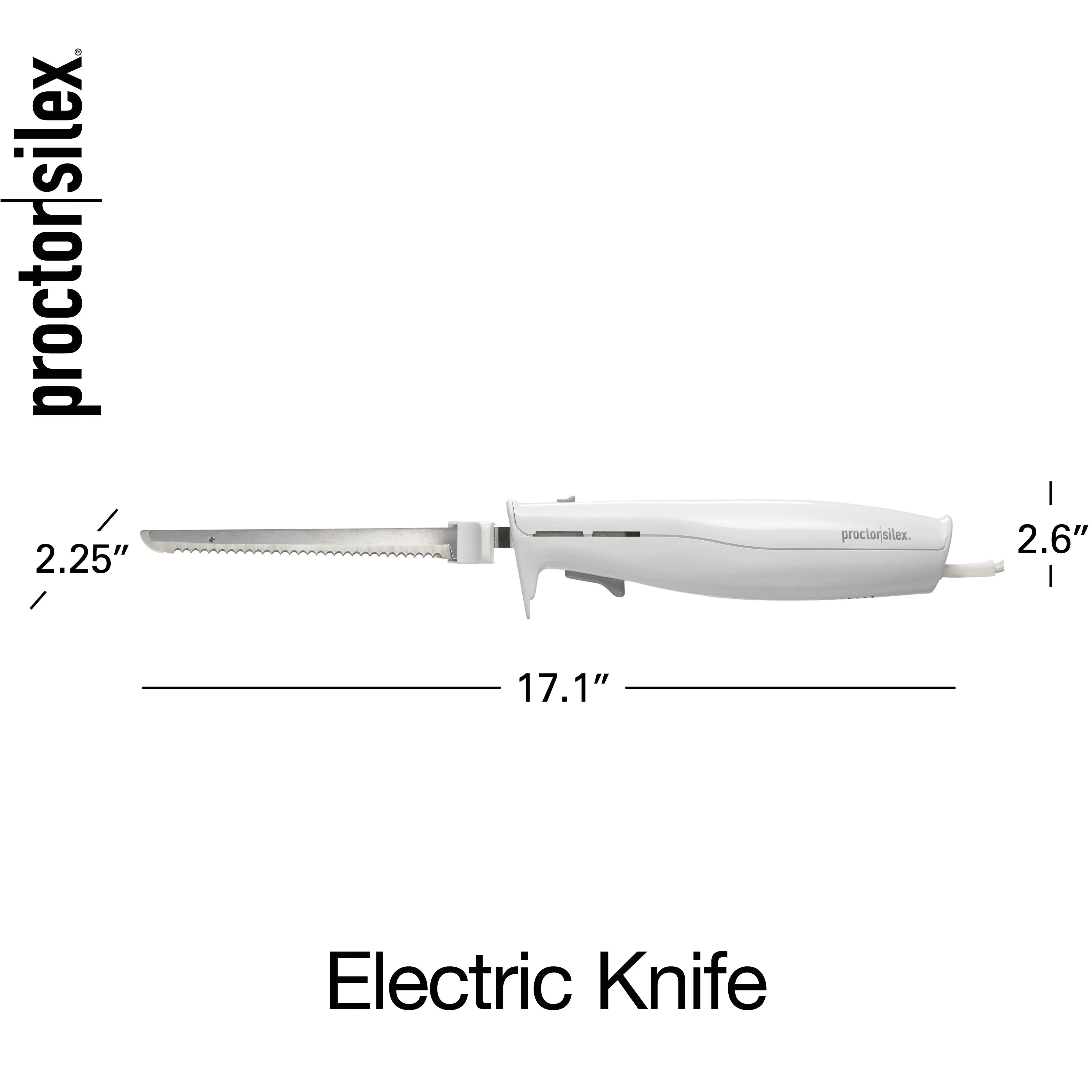 Proctor Silex Electric Knife with Stainless Steel Reciprocating Blades, Model 74311PS Hand C Mart