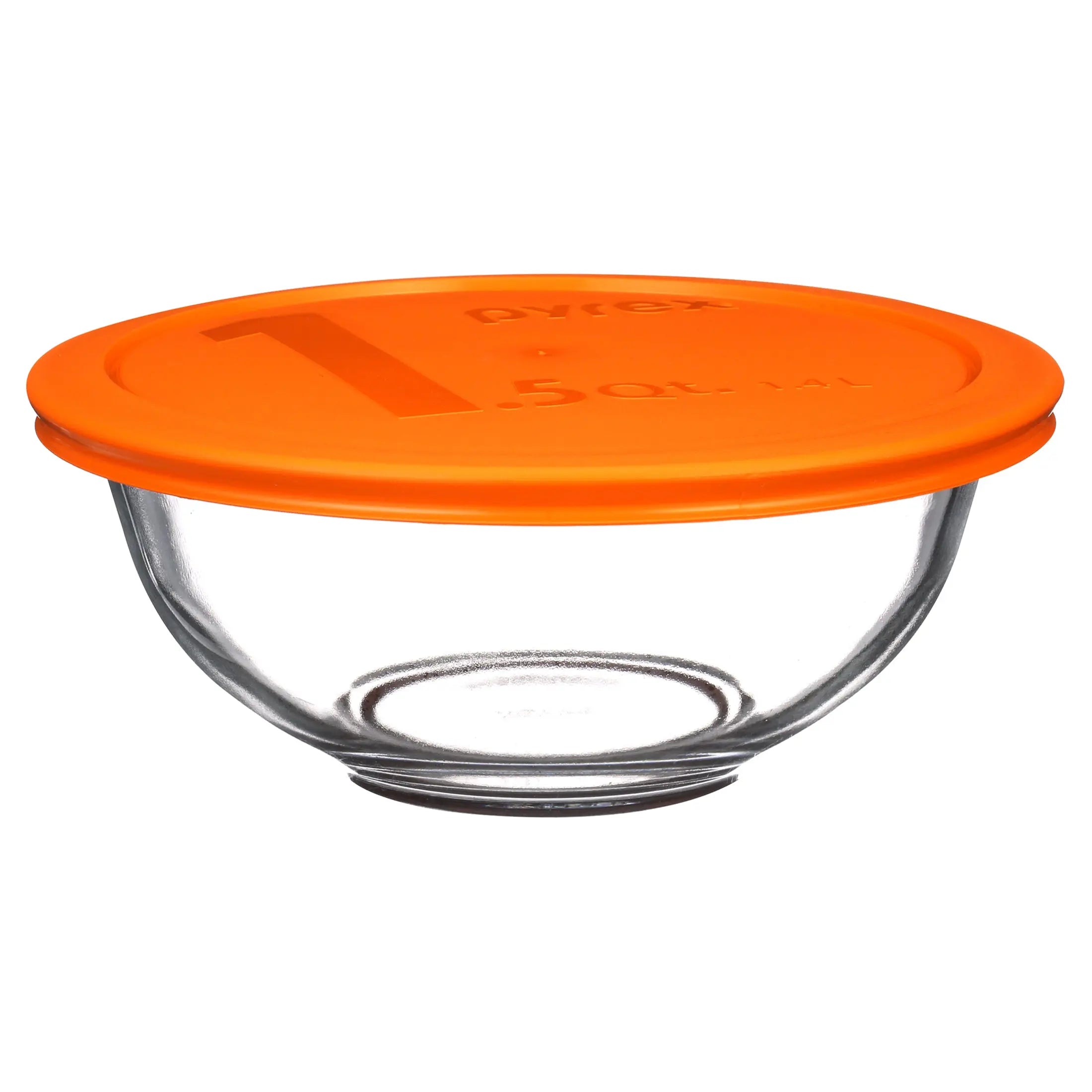 Clear glass Pyrex mixing bowls with non-porous surface
