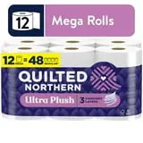 Quilted Northern Ultra Plush Toilet Paper, 12 Mega Rolls, 3-Ply Toilet Tissue Hand C Mart