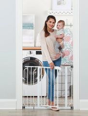 Regalo Easy Step 38.5 inch Extra Wide Walk Thru Baby Gate, White, Age Group 6 to 24 Months Hand C Mart