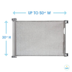 Regalo Retractable Baby Gate, Expands up to 50" Wide, Includes Wall Mounts Hand C Mart