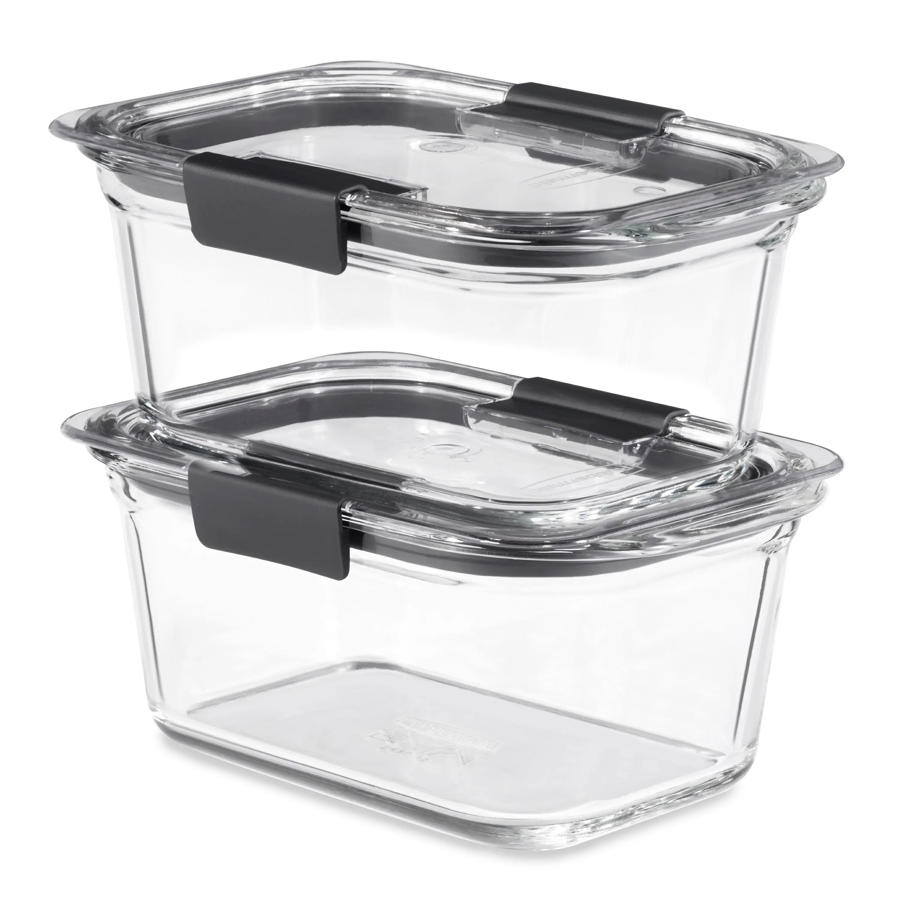 Rubbermaid Brilliance Glass Food Storage Containers, 2-Pack with Lids, BPA Free and Leak Proof, 4.7 Cup Hand C Mart