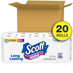 Scott 1000 Toilet Paper, 20 Rolls, 1,000 Sheets Per Roll Hand C Mart