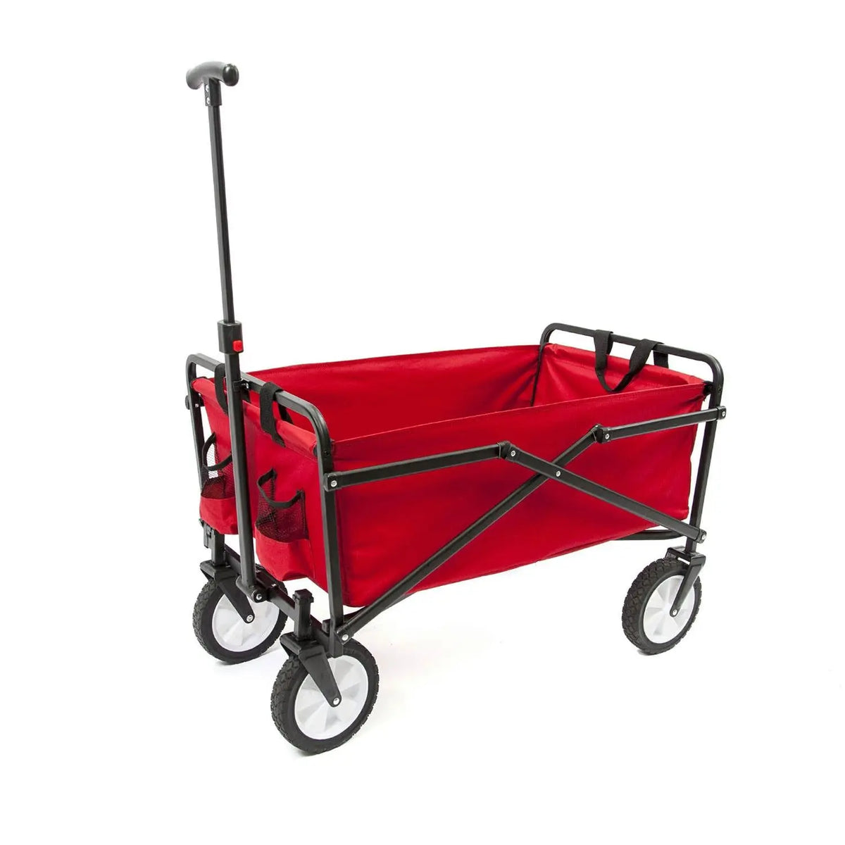 Seina Heavy Duty Compact Folding 150 Pound Capacity Outdoor Cart, Red (2 Pack) Hand C Mart