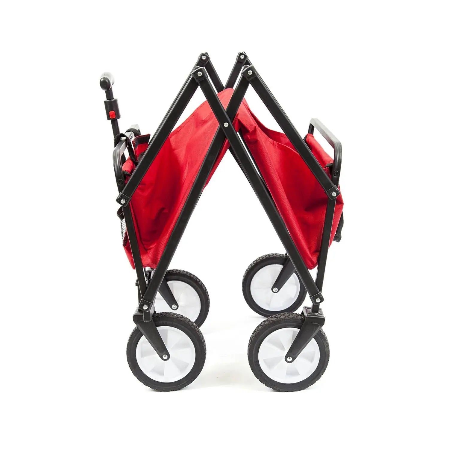 Seina Heavy Duty Compact Folding 150 Pound Capacity Outdoor Cart, Red (2 Pack) Hand C Mart