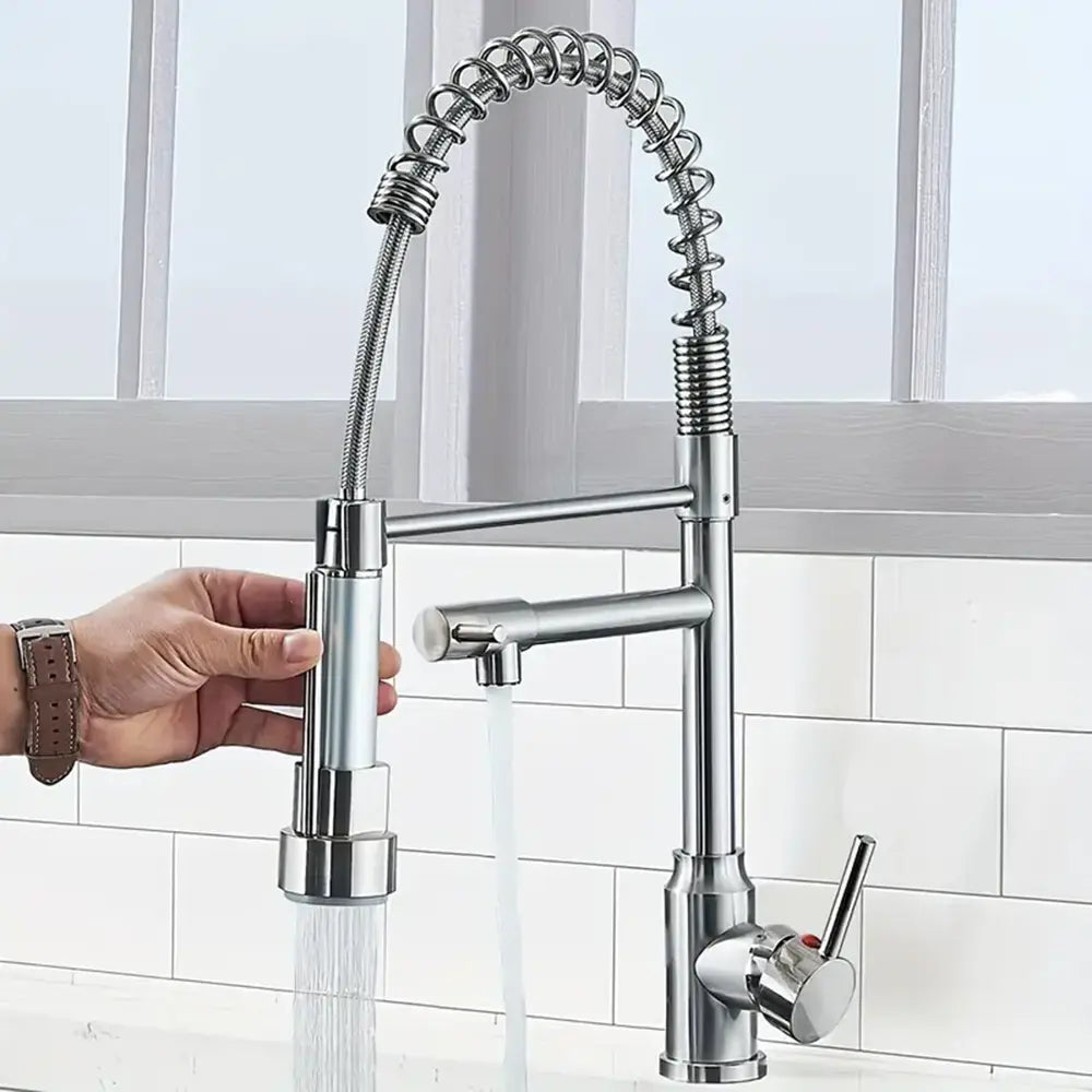 Senlesen Spring Kitchen Sink Faucet Pull Down Sprayer Swivel Mixer Tap Hand C Mart