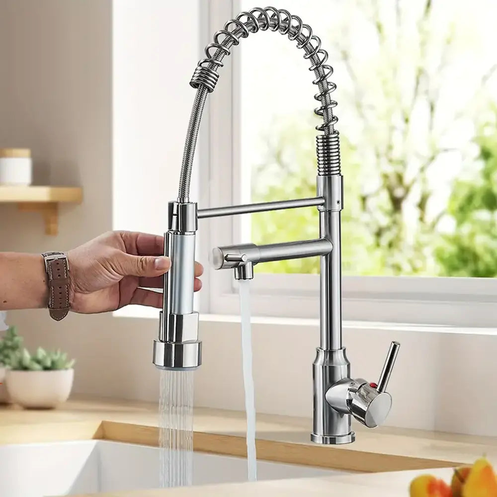 Senlesen Spring Kitchen Sink Faucet Pull Down Sprayer Swivel Mixer Tap Hand C Mart