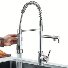 Senlesen Spring Kitchen Sink Faucet Pull Down Sprayer Swivel Mixer Tap Hand C Mart